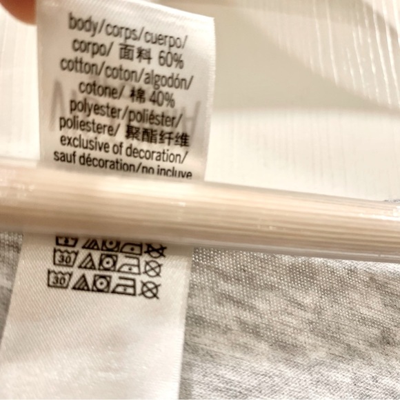 VS Light Heather Grey Oversized Criss-Cross Front Short Sleeves Active Top - Picture 6 of 6